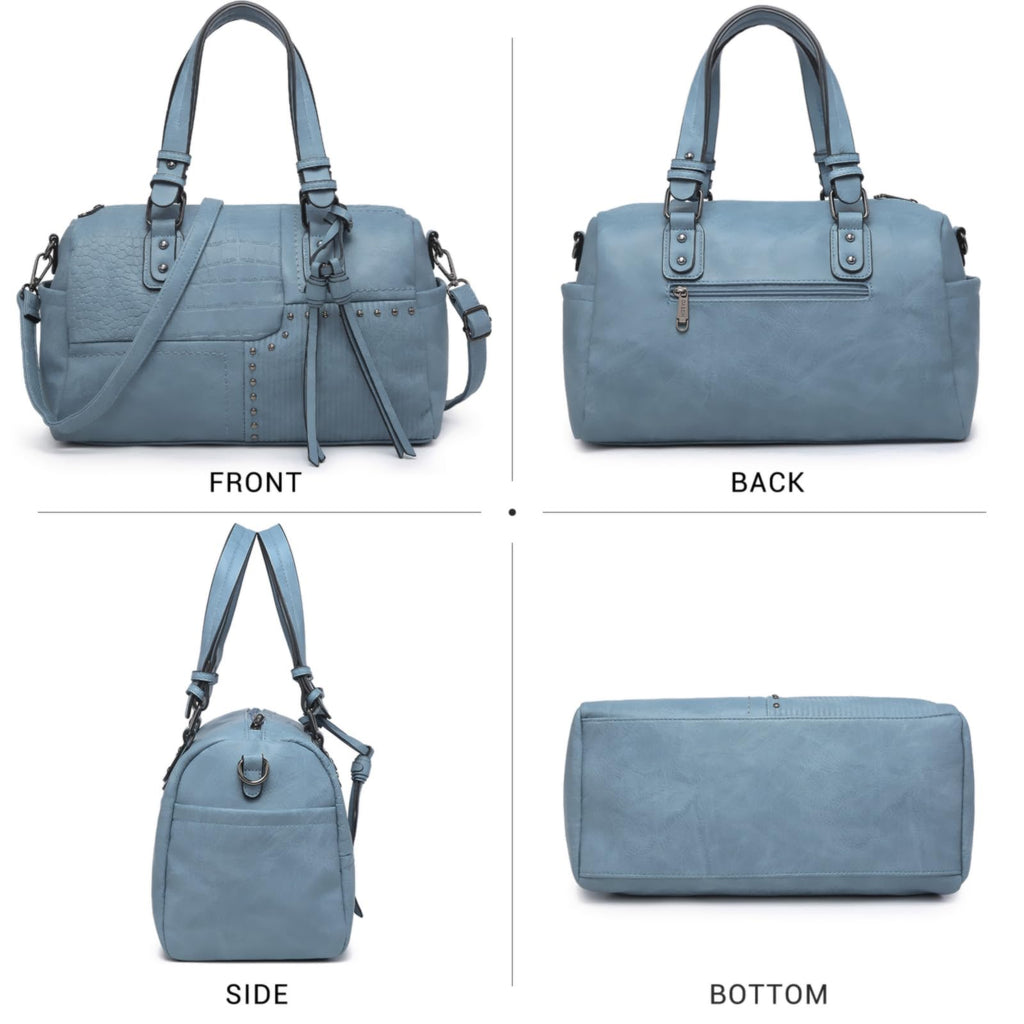 Dasein Women Soft Vegan Leather Barrel Bags Large Hobo Top Handle Work Totes Satchel Handbags Shoulder Purse
