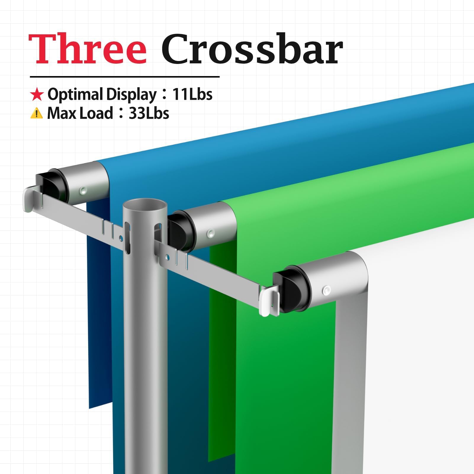 EMART Backdrop Stand Heavy Duty 8.9x10Ft,Three Crossbar Pipe and Drape Photo Background Support Kit, Adjustable Metal Frame with Flat Base for Wedding Birthday Party Decorations-Black