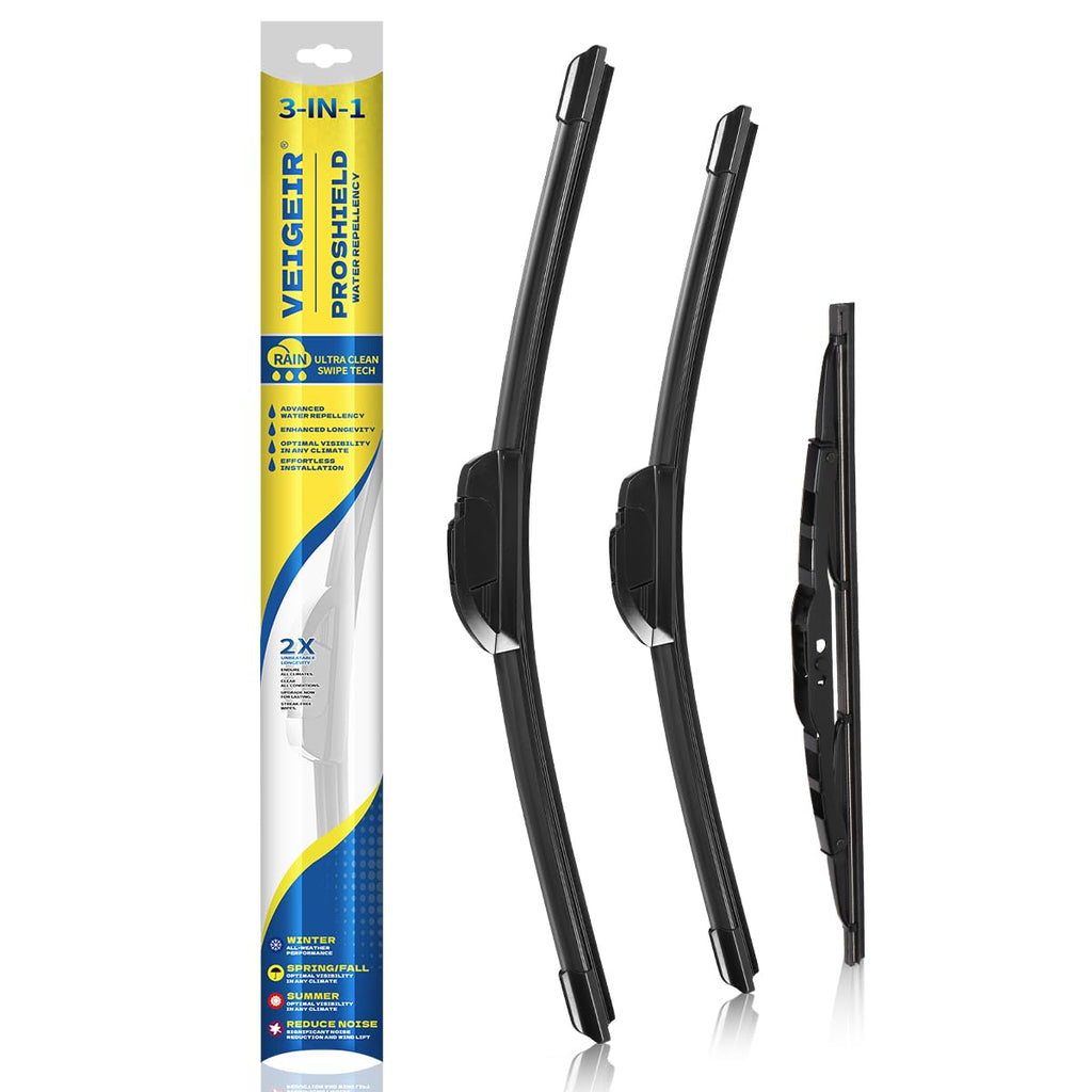 3 Pack Windshield Wiper Blades Compatible with Ford Escape 2008 2009 2010 2011 2012 Original Factory Quality Front Rear Wipers Blade Set for My Car - 20" 20" 12"