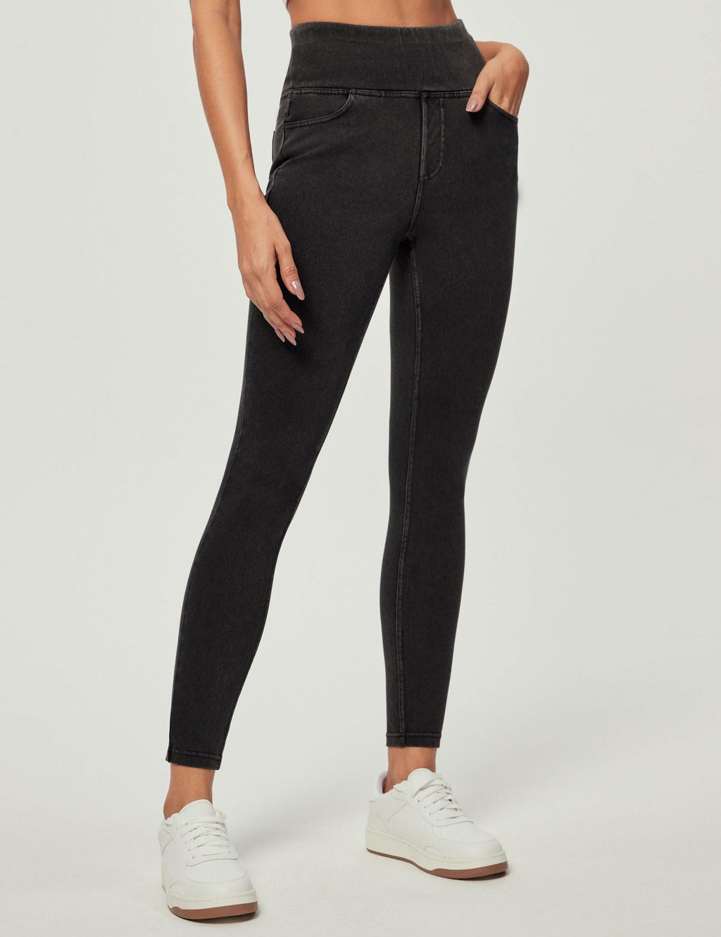Heathyoga Stretchy Jeans for Women Trendy High Waist Pull On Jeggings Tummy Control Womens Skinny Jeans Leggings with Pockets