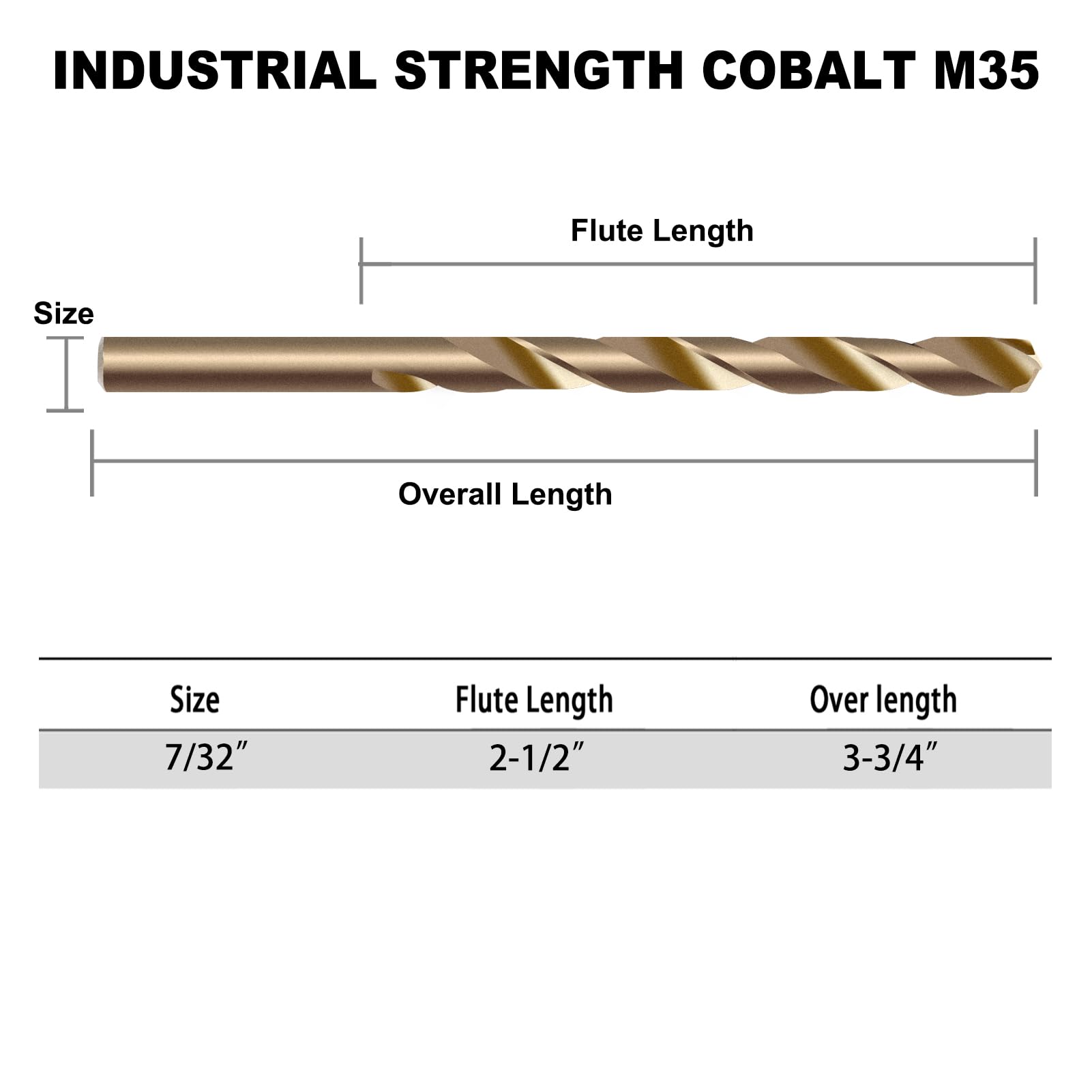GMTOOLS 13Pcs Cobalt Drill Bits Set, M35 HSS 135 Degree Tip, Twist Jobber Length Drill Bit Kit for Hardened Metal, Cast Iron, Stainless Steel, Plastic and Wood with Storage Case 1/16"-1/4"