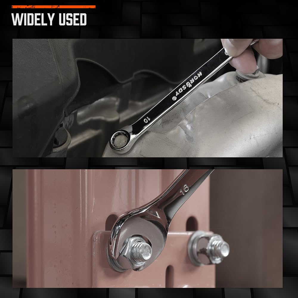 HORUSDY Large Wrench Set with Rolling Pouch | Metric | 6-Piece | 23mm, 24mm, 26mm, 27mm, 30mm, 32mm | 12 Point | Chrome Vanadium Steel