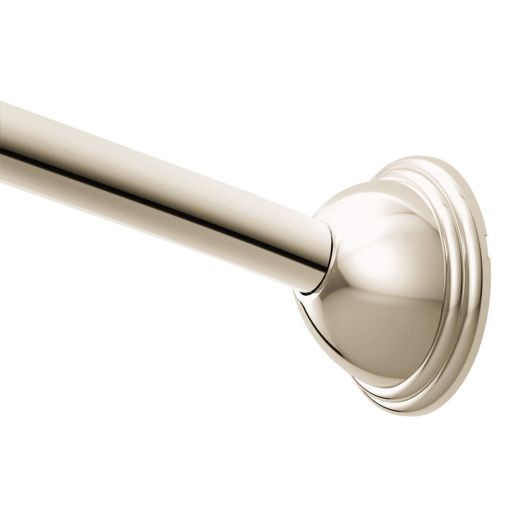 Moen Brushed Gold 54 to 72-Inch Adjustable Single Curved Shower Rod, Wall Mounted Permanent Curtain Bar for Bathroom, CSR2160BG