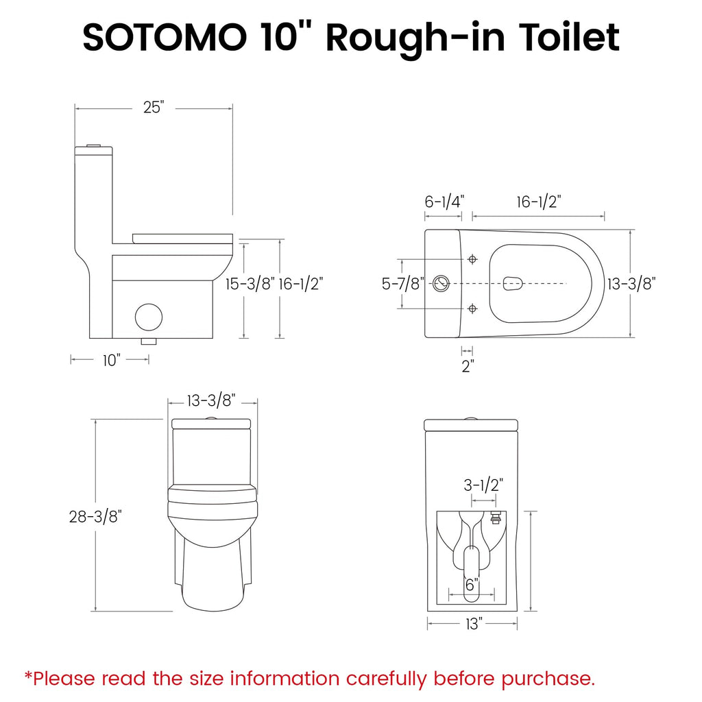Compact One Piece Toilet for Bathroom, Space-Saving Powerful Dual Flush Round Small Toilet, Average 1.28 GPF, Skirted Design with Upgraded UF Quiet & Soft Close Seat (10" Rough-in Toilet)
