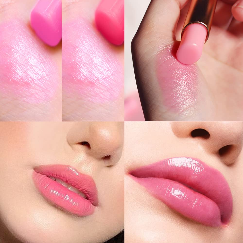 evpct 2Pcs Blueberry Tinted Lip Balms PH Lip Color Changing Lipstick Balm Stain Gift Set Queen for Women Girls Korean Mood Long Lasting Color Change Light Pink Lipstick Lip Tint Plumper Gloss