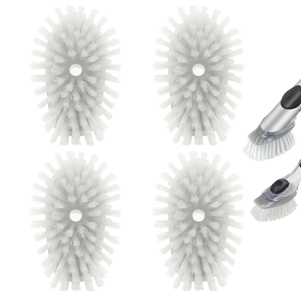 Brush Refills for OXO Dish Brush - 4 Pack Dish Brush Cleaning Soap Dispensing Head Replacement for Scrubber(Grey)