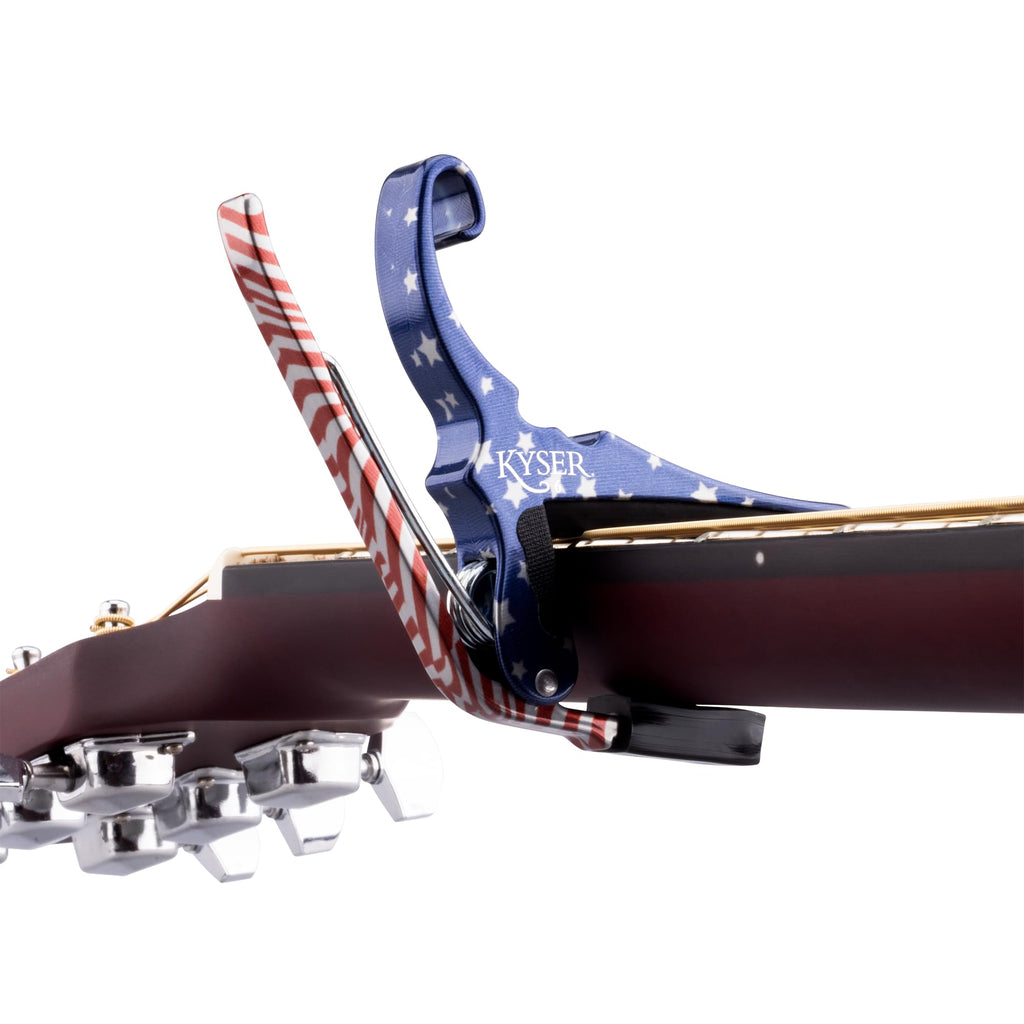 Kyser Musical Products Quick-Change Guitar Capo, KG6ABA, Abalone - For 6-String Acoustic Guitars, Made in USA, Quality, Strong, Lightweight, Quick & Easy Key Changes, Innovative, Perfect Fit