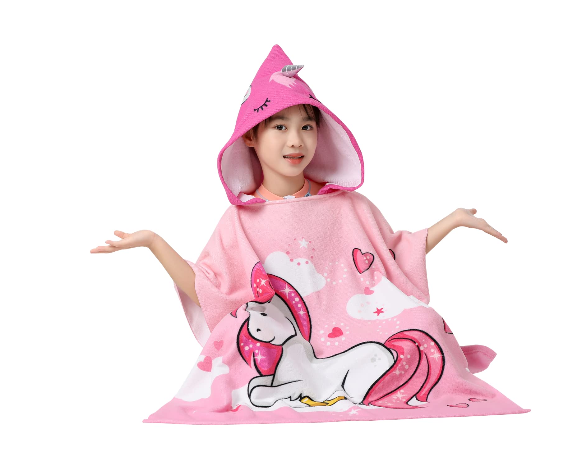 Soft Microfiber Swim Cover-ups for 3 to 10 Years Old Kids Hooded Bath Beach Poncho Towels (Alligator, Fits 3-10 Years)