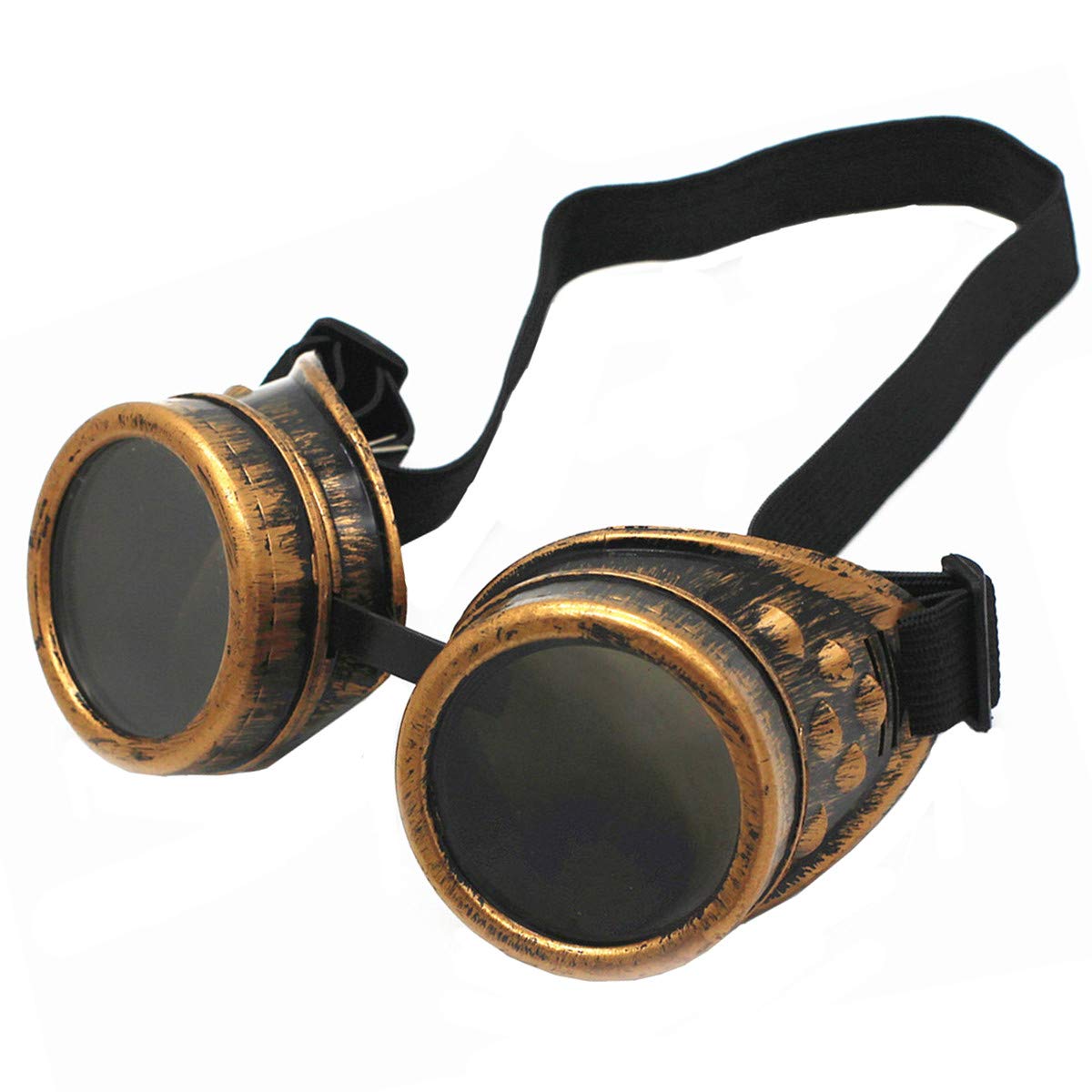 WEICHUAN Vintage Steampunk Goggles Mad Scientist Goggles Cosplay Punk Glasses for Adult, Women, Men Halloween Costume