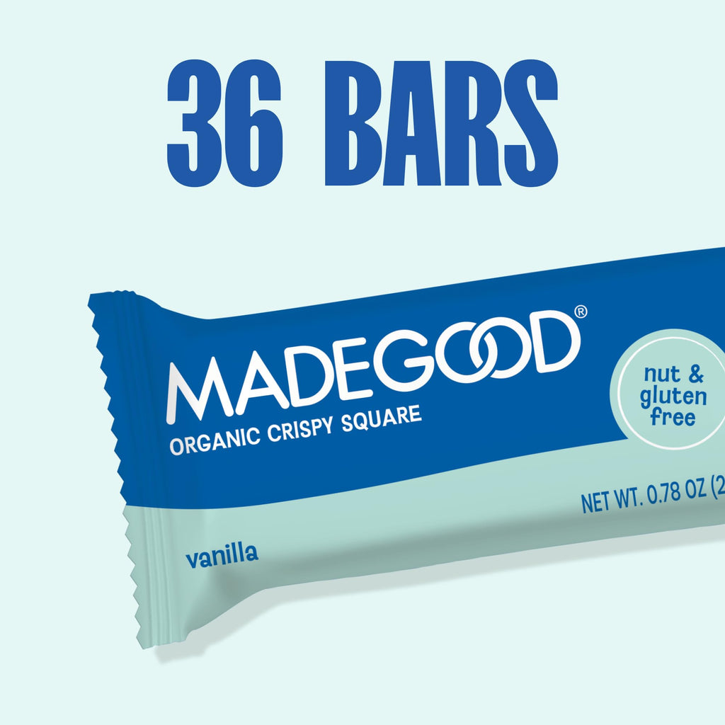 MadeGood Crispy Squares, Chocolate Chip (36 Count) Gluten Free Snacks
