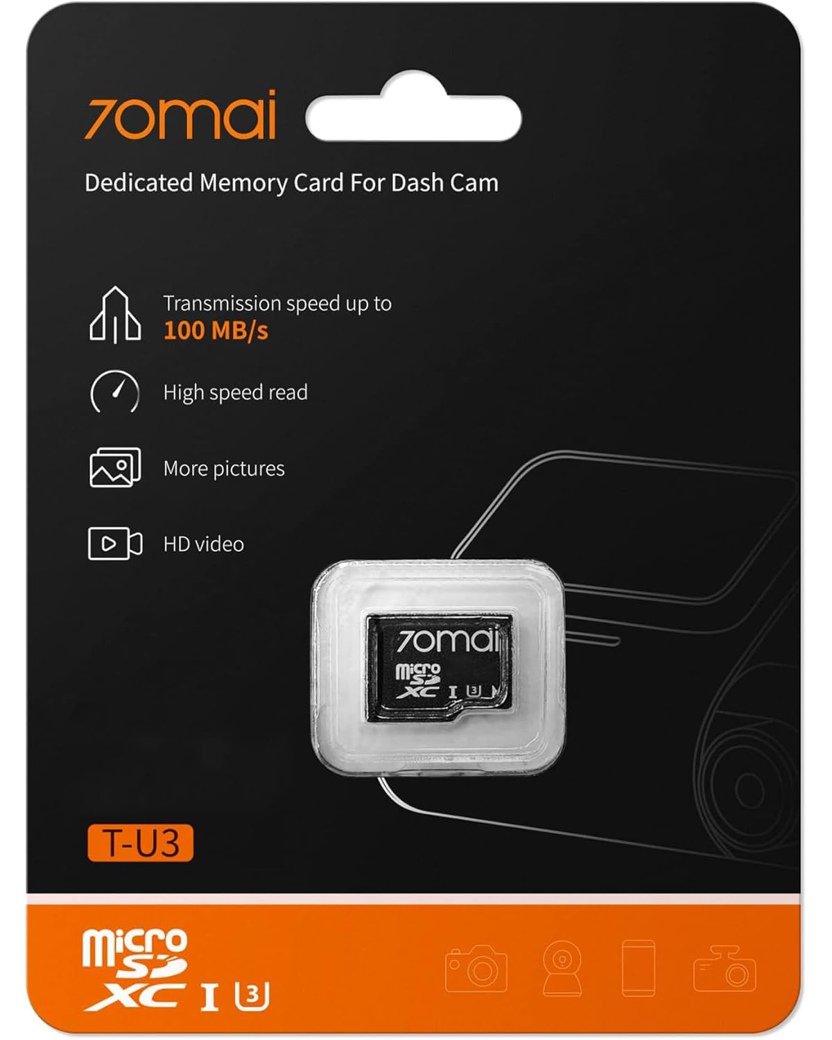 70mai Micro SD Card 32GB Memory Card, Up to 100MB/s, Suitable for 70mai Dash Cam 1S, Lite 2, A400, M300, A500S, A510