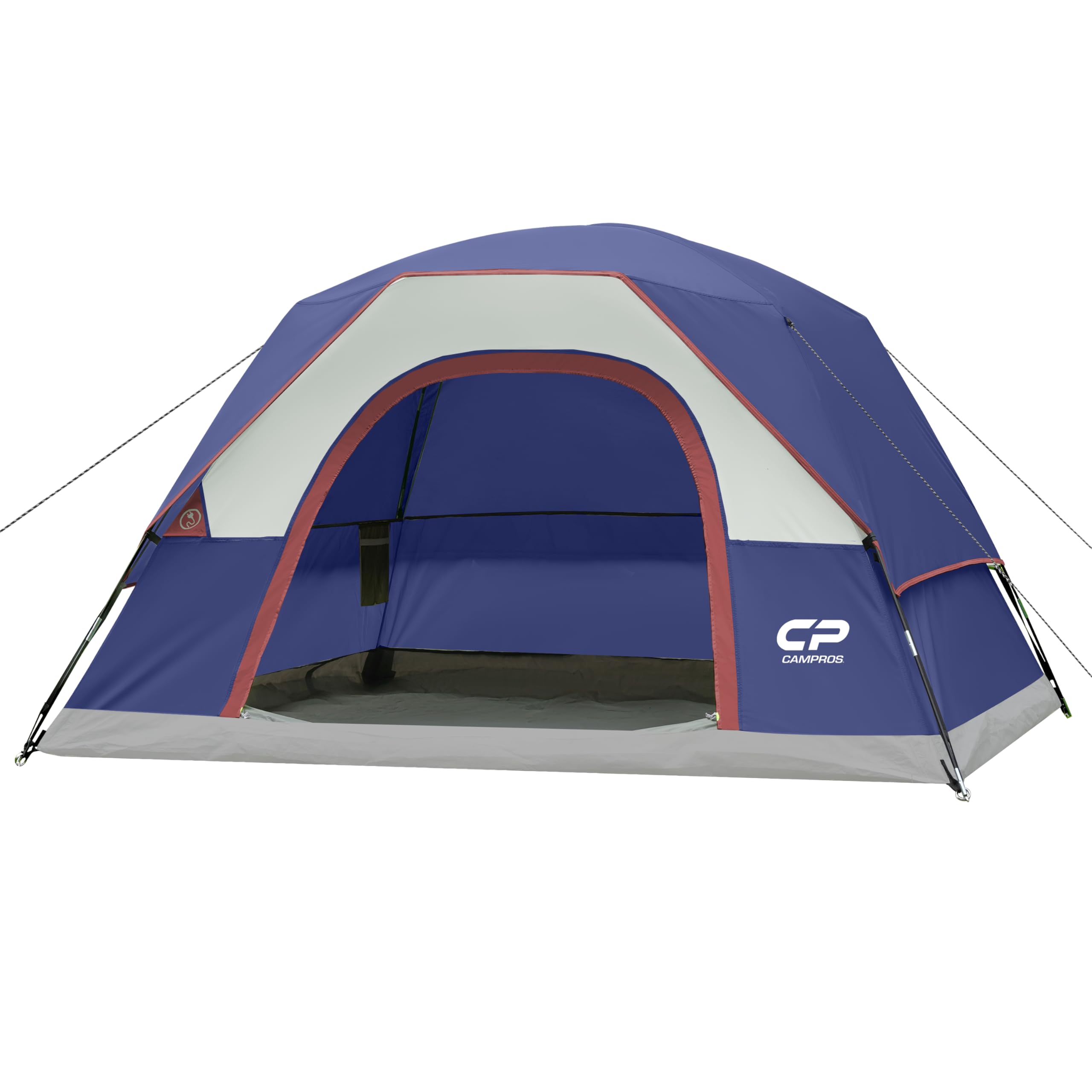 CAMPROS CP Camping Tent 2/4/6 Person, Waterproof Windproof Double Layer Dome Tent, Easy Setup with Large Mesh Windows & Wide Door for Outdoor Camping Backyard