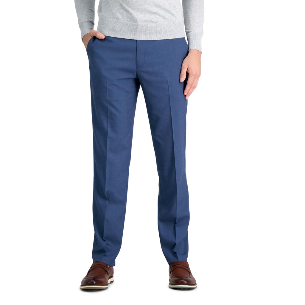 J.M. Haggar Mens 4-Way Stretch Straight Fit Flat Front Dress Pant