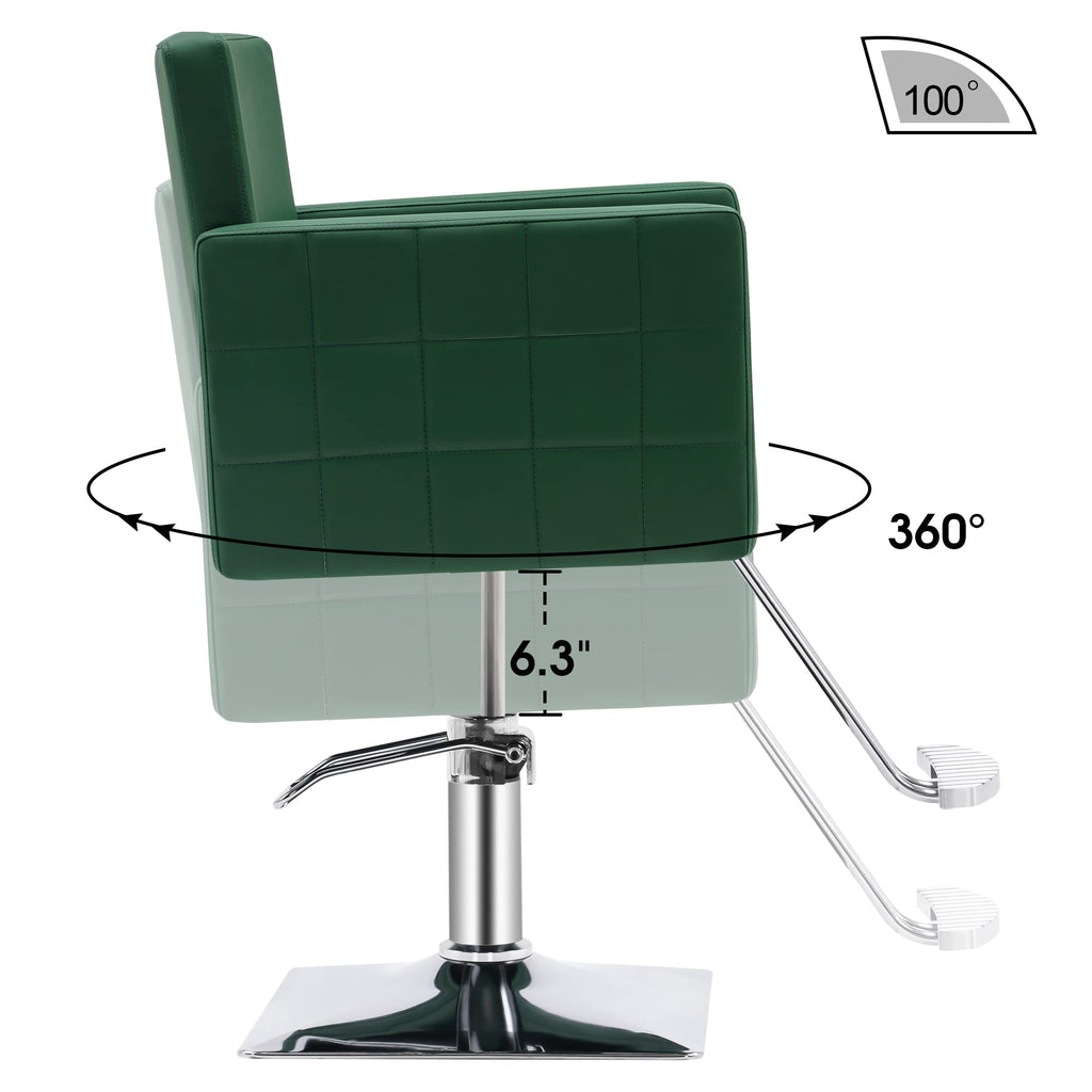 BarberPub Salon Chair for Hair Stylist, Hydraulic Stylist Chair, Adjustable Height, PVC Leather, 360 Degrees Swivel, Barbershop, Home Salon, Adult 8821 (Black)