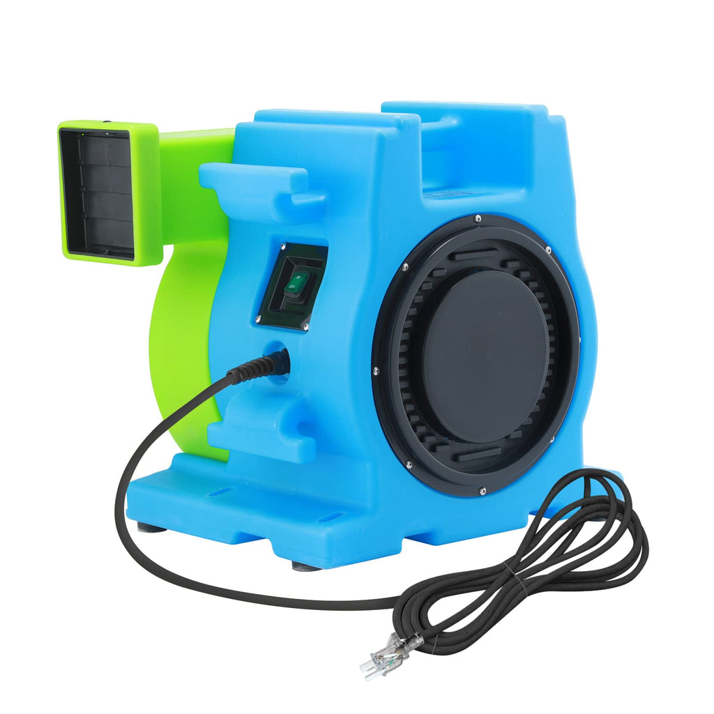 MOUNTO 1HP Inflatable Bounce House Blower, Energy Efficient, Low Amp Draw Inflatable Blower Fan for Inflatable Bounce House, Water Slide, and Obstacle Course for Kids