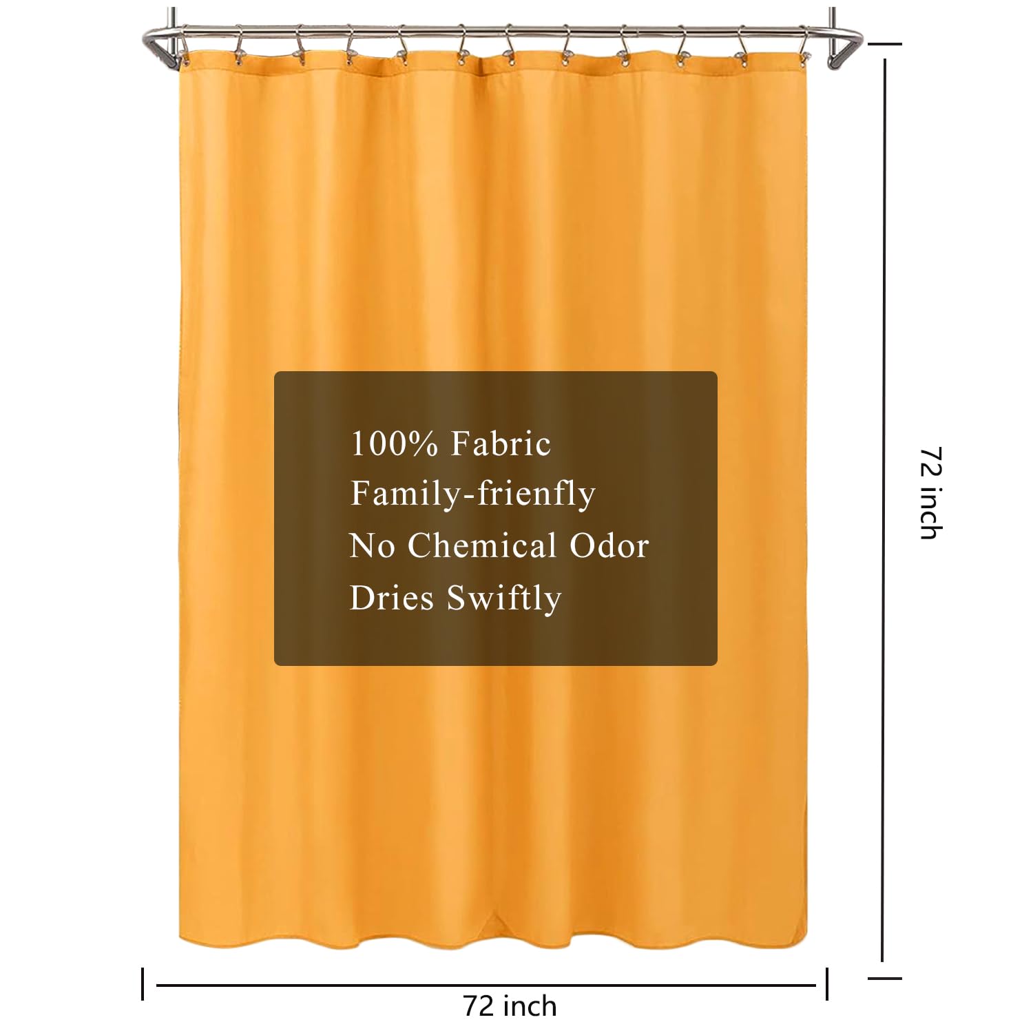 LLSCL Fabric Shower Curtain Liner with Magnets, Waterproof Hotel Quality, 72 x 72 Machine Washable