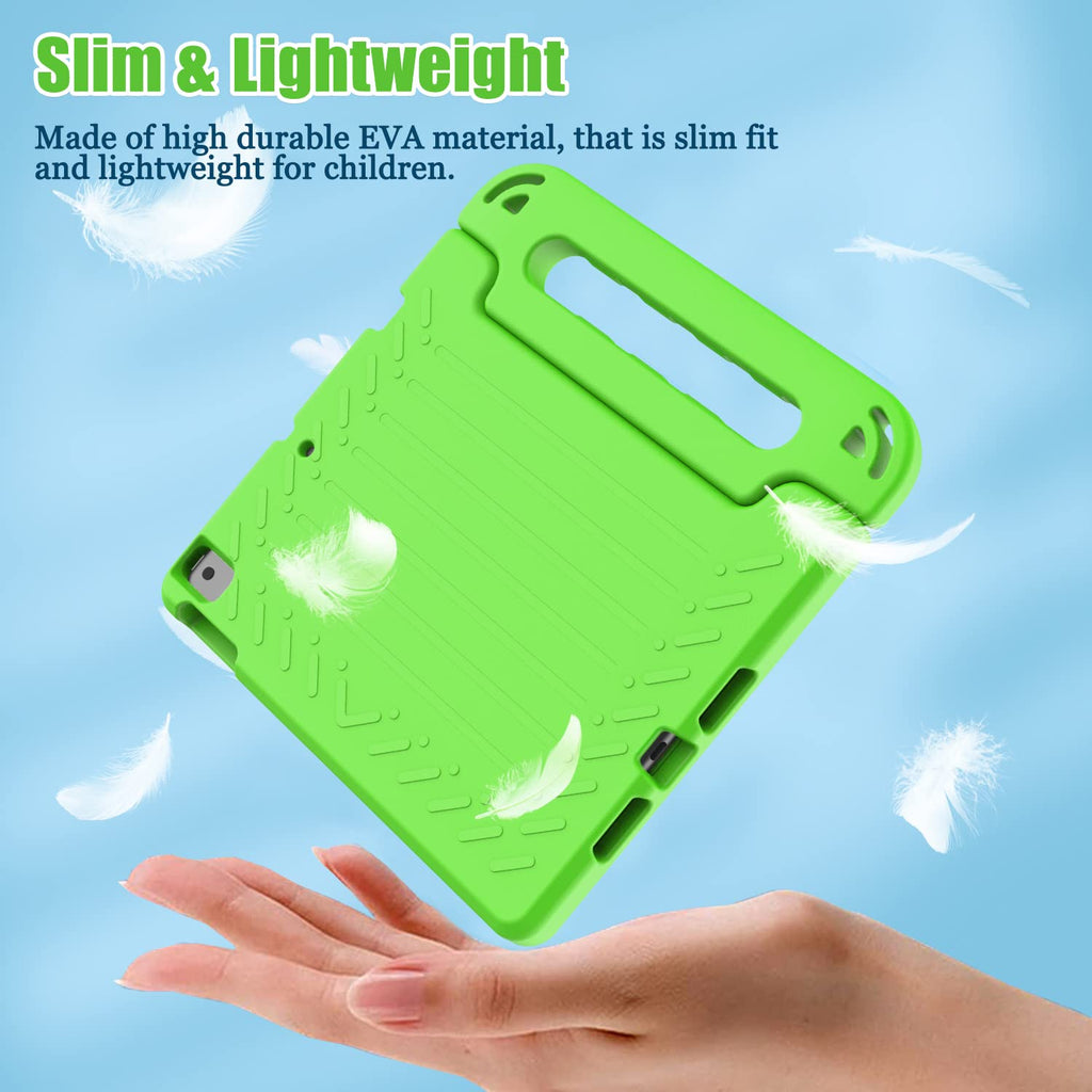 AVAWO Kids Case for iPad 10.2" 9th & 8th & 7th Generation, iPad 10.2 2021/2020/2019 Case with Built-in Screen Protector, Light Weight Shock Proof Handle Stand Friendly Cover for iPad 10.2" - Black