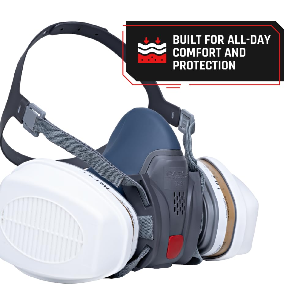 Parcil Distribution Full Face Respirator Mask with Filters – Durable Full Face Respirator Mask, Bayonet Filter Compatible
