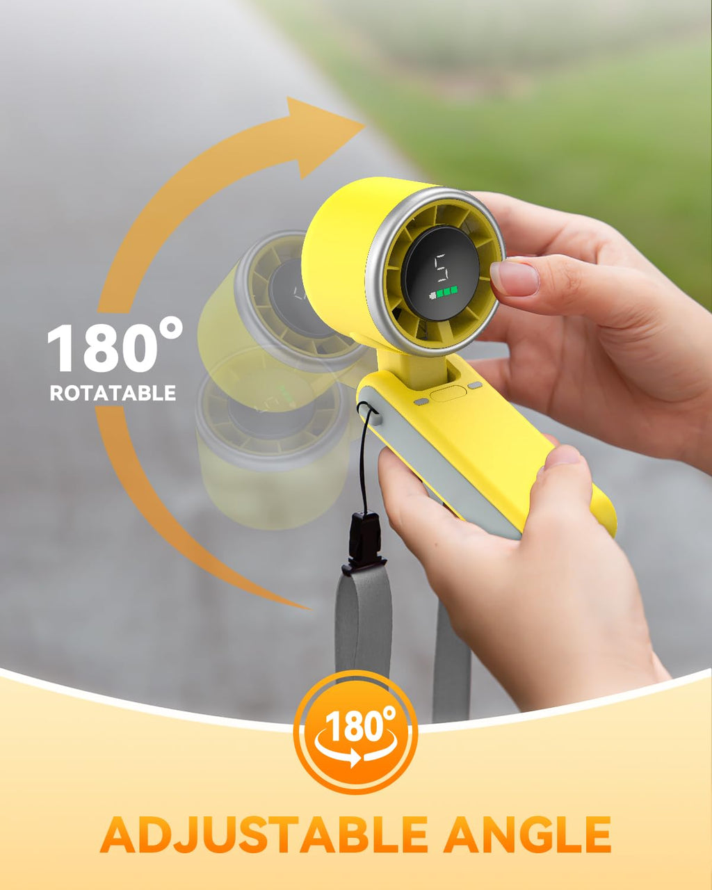 PlayHot Portable Handheld Turbo Fan, 5 Gear Wind, USB-C Rechargeable Fan, Up to 12 Working Hours, 3 IN 1 Hand Fans with Air Turbo Tech Cooling Fan for Outdoor Activities, Travel, Beach (Black)