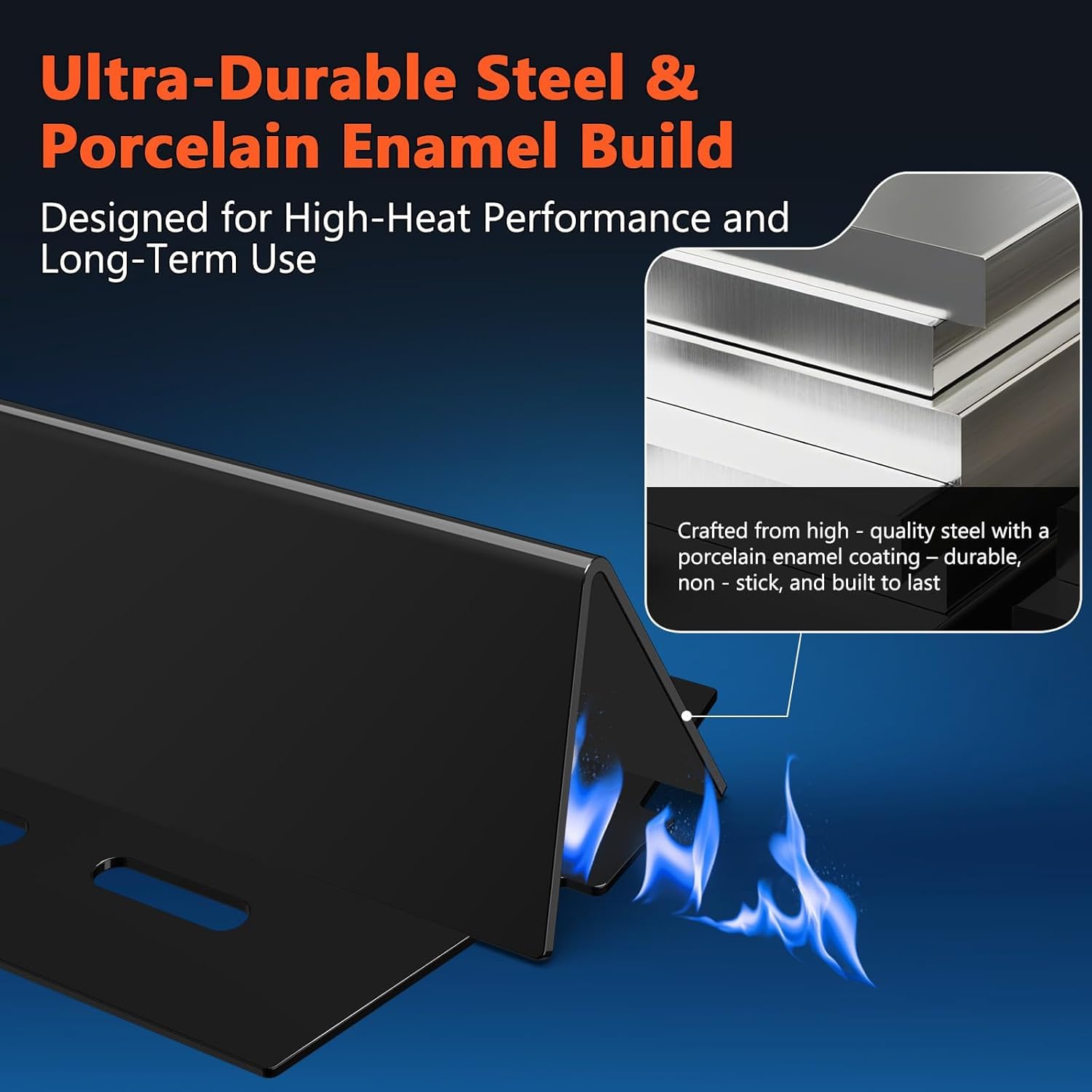 Grill Parts for Weber Genesis 300 Grills with Front Control Knob, Grill Grates for Genesis E310 S310 E/S320 E/S330, 17.5" Flavorizer Bars&Heat Deflectors, 19.5" Grill Grates for Weber 7524 7621 65505