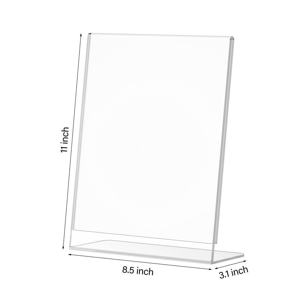 Relx Acrylic Sign Holder 8.5 x 11, Acrylic Display Stand for Display, Slant Back Clear Frames Plastic Sign Holder for Store, Restaurant (6 Pack)