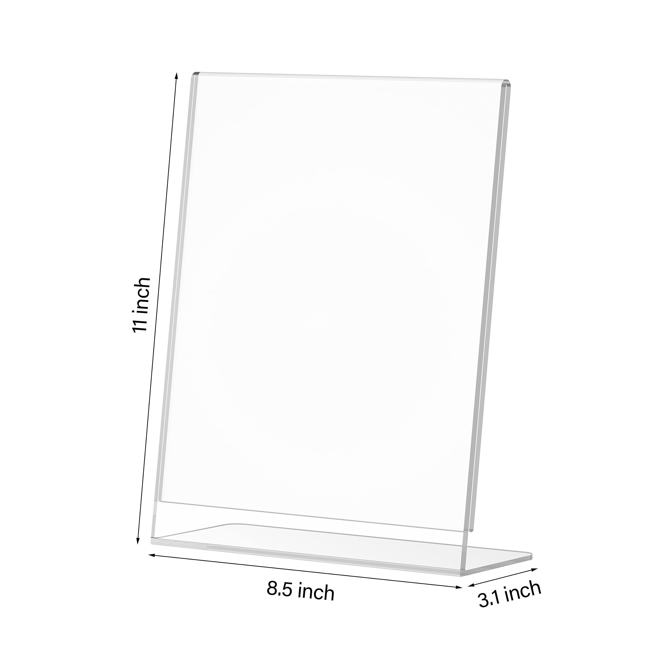 Relx Acrylic Sign Holder 8.5 x 11, Acrylic Display Stand for Display, Slant Back Clear Frames Plastic Sign Holder for Store, Restaurant (6 Pack)