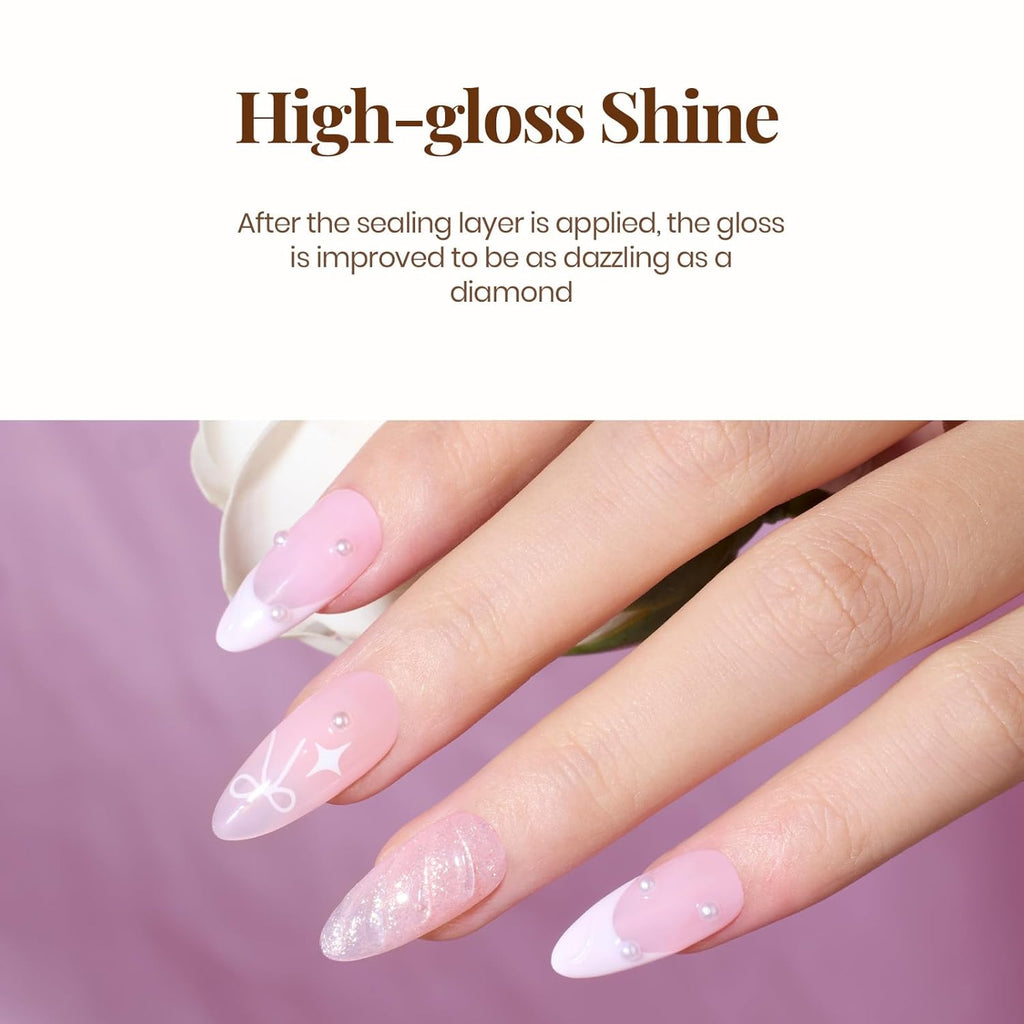 Beetles 2Pcs 15ml Gel Base and Top Coat Set - Upgrade No Wipe Extra Glossy Top Coat Finish for Gel Nail Polish, Soak Off UV/LED Lamp Needed, Essentials for Long-Lasting Manicure Kit