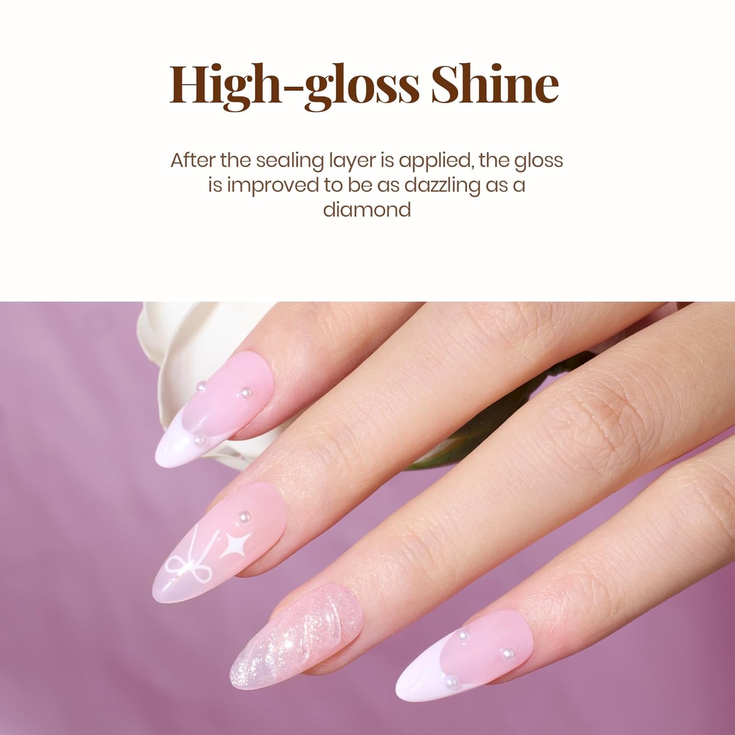 Beetles 2Pcs 15ml Gel Base and Top Coat Set - Upgrade No Wipe Extra Glossy Top Coat Finish for Gel Nail Polish, Soak Off UV/LED Lamp Needed, Essentials for Long-Lasting Manicure Kit