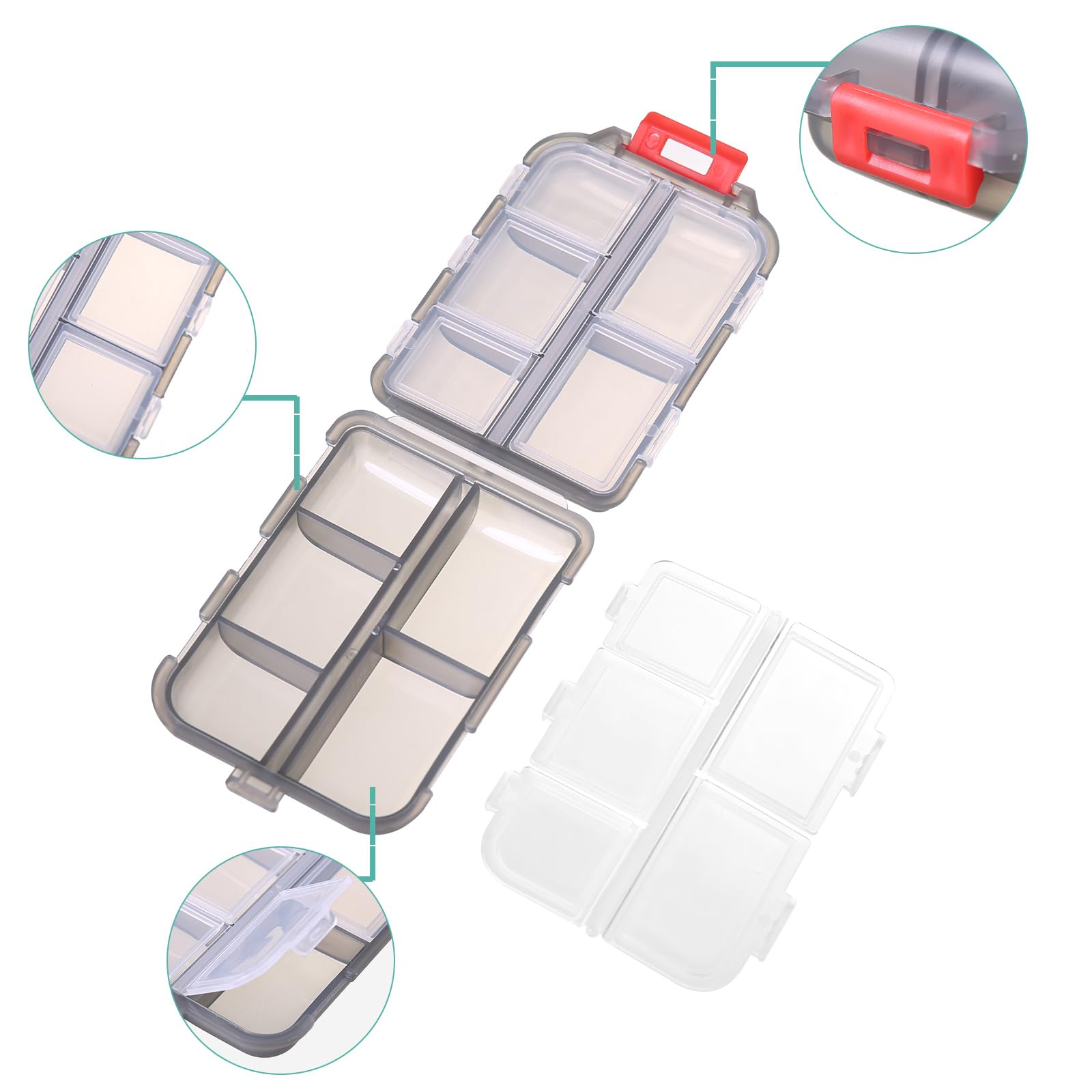 1Pack Travel Pill Organizer - 10 Compartments Pill Case, Compact and Portable Pill Box, Perfect for On-The-Go Storage, Pill Holder for Purse Blue