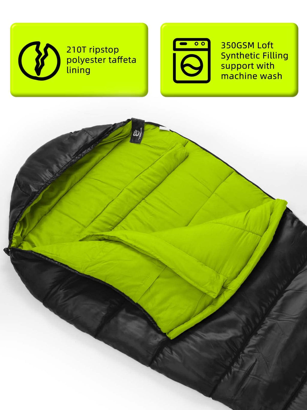 Bessport Mummy Sleeping Bag | 15-45 ℉ Extreme 3-4 Season Sleeping Bag for Adults Cold Weather– Warm and Washable, for Hiking Traveling & Outdoor Activities