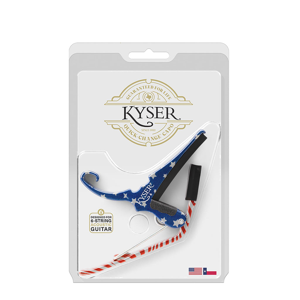 Kyser Musical Products Quick-Change Guitar Capo, KG6ABA, Abalone - For 6-String Acoustic Guitars, Made in USA, Quality, Strong, Lightweight, Quick & Easy Key Changes, Innovative, Perfect Fit