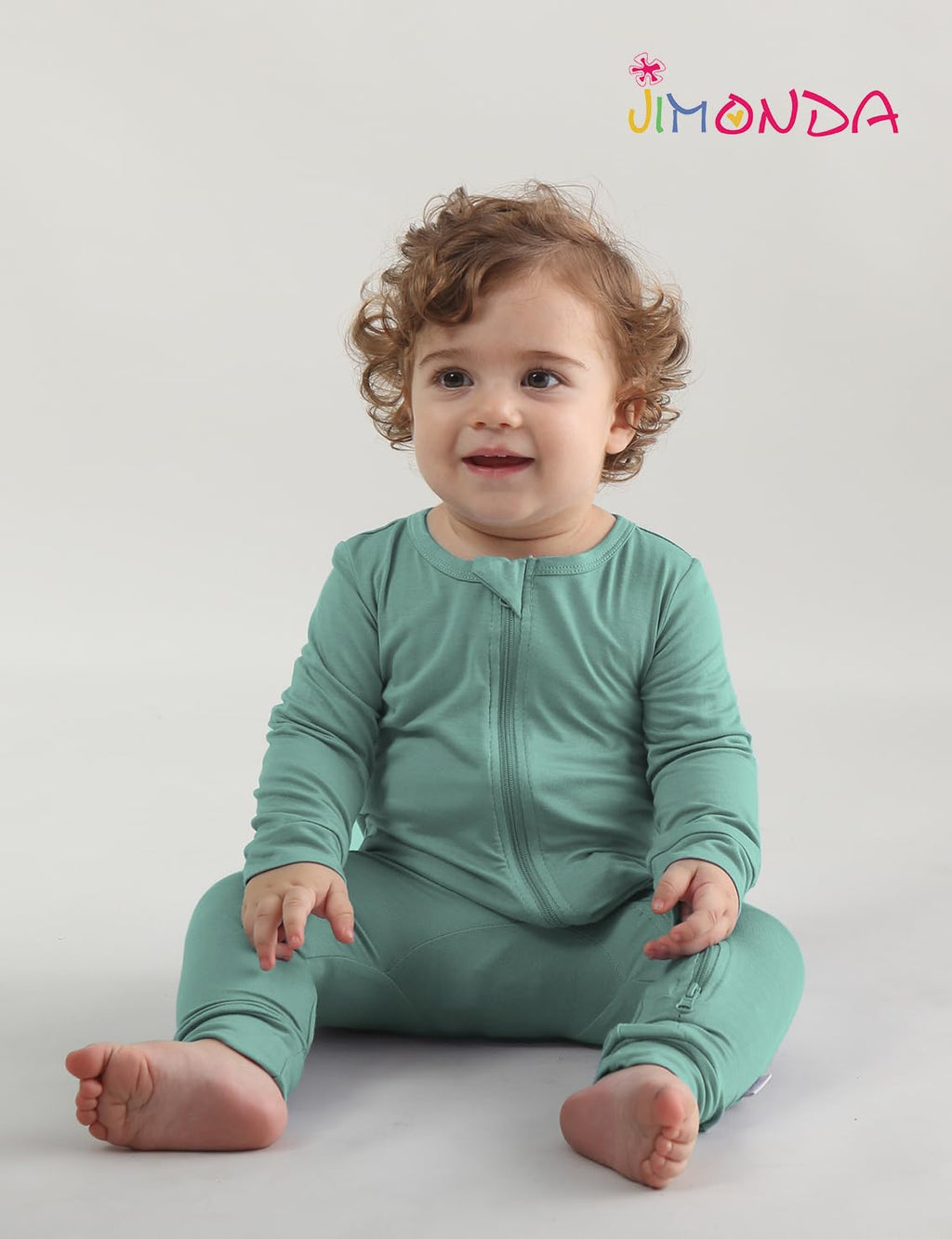 Jimonda Baby Footless Pajamas,Two Zip Closure Long Sleeve Romper,Infant Clothes Pjs 4 Pcs