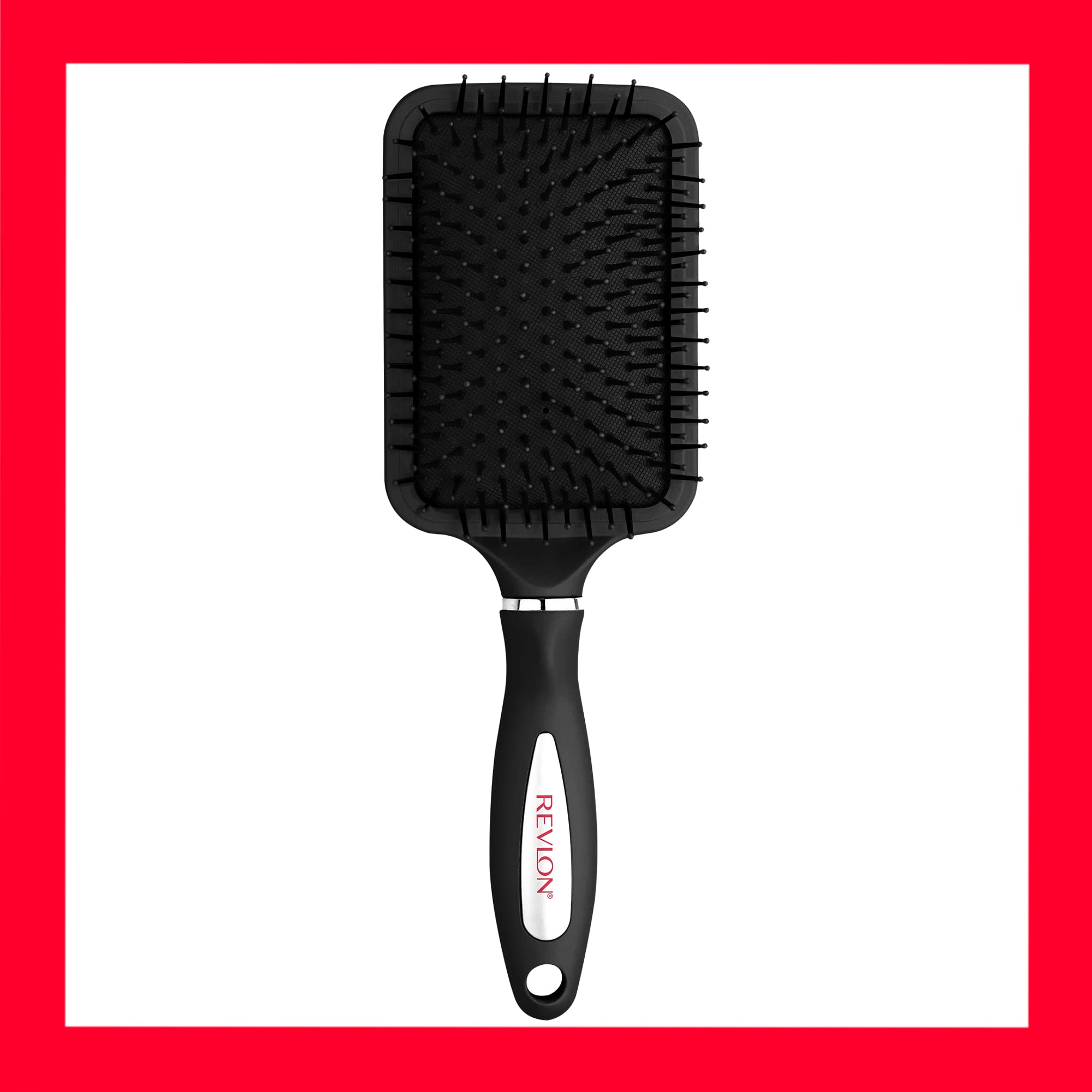 Revlon Straight & Smooth Soft Touch Paddle Hair Brush Set, Black + Berry