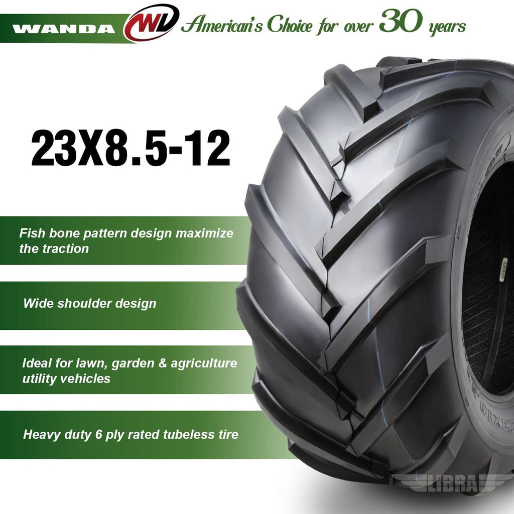 WANDA 11x4-5 Zero Turn Lawn Mower Utility Cart Turf Tire 11x4x5 11x4.00-5/4 Ply - 13204