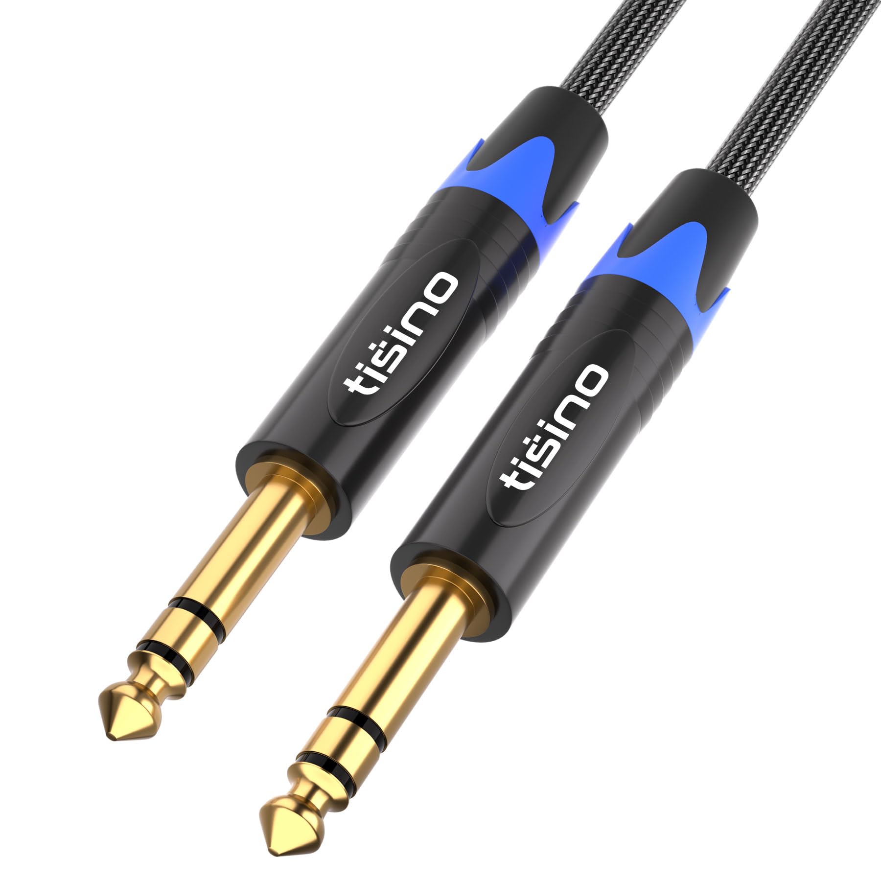 Tisino 1/4 inch TRS Cable, Quarter inch 1/4 TRS Balanced Stereo Audio Cable Male to Male Pro Interconnect Cable Guitar Cable, Nylon Braid - 3 FT