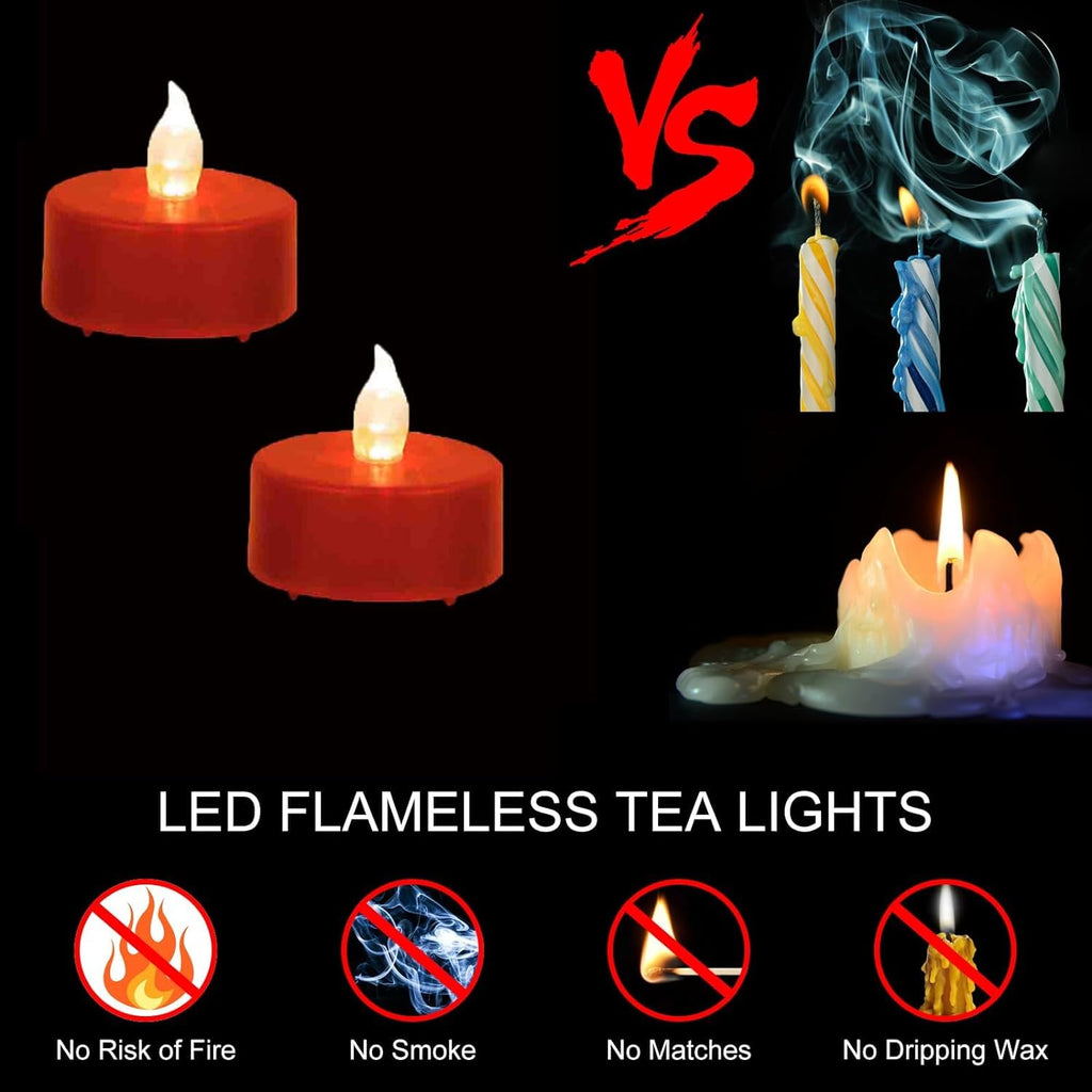Tea Light Candles with Remote Control,Flickering Flameless LED Candle,Long Lasting 400+Hours,Battery Operated with Timer for Home Decoration Seasonal &Festival Celebration Warmyellow (5pcs)