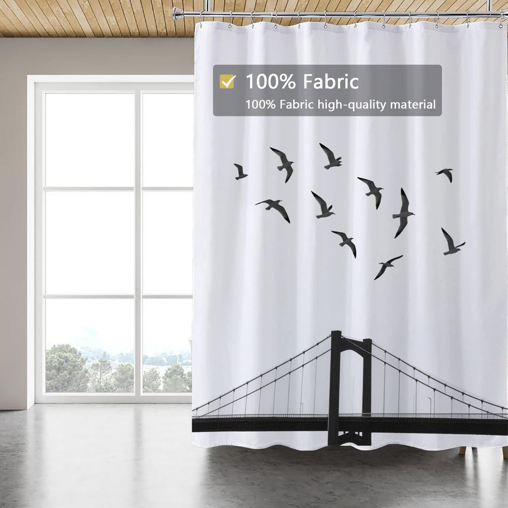 LLSCL Fabric Shower Curtain Liner with Magnets, Waterproof Hotel Quality, 72 x 72 Machine Washable