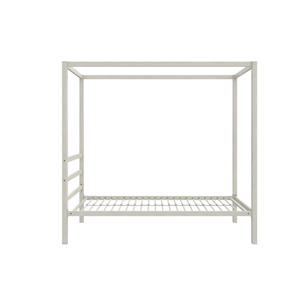 DHP King Metal Canopy Bed, Modern Design with Built-In Headboard, Sturdy Frame, No Box Spring Needed, Gunmetal Gray