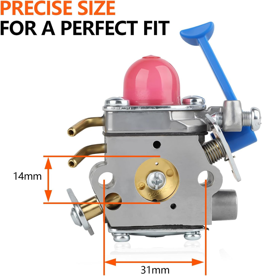 HUZTL 128LD Carburetor Tune Up Kit for Husqvarna 128CD 128L 125L 128LX Gas Trimmer Replaces 545081848 with Air Filter Fuel Line Kit