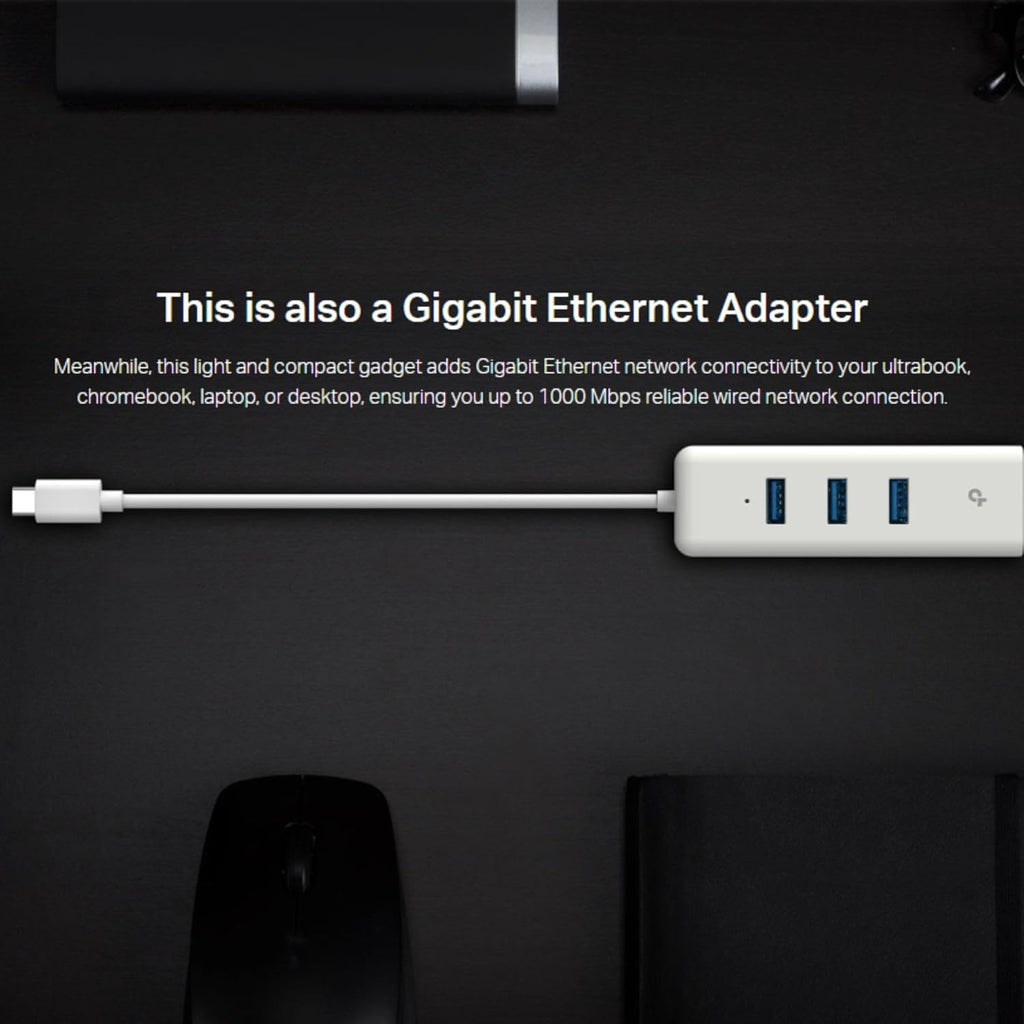 TP-Link Ethernet Splitter 1 to 2, 1000 Mbps High Speed Dual-Port Internet Splitter, Compatible w/ Cat8/7/6/5e/5, USB-C & Ethernet Cables Included, Aluminum Case, Plug and Play for Routers & More EH210