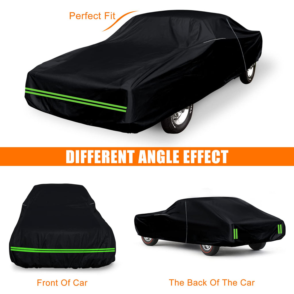 Waterproof Car Cover Replace for 1964-1978 Ford Mustang, 6 Layers All Weather Custom-Fit Mustang Full Car Covers with Zipper Door for Snow Rain Dust Hail Protection (1964-1978)