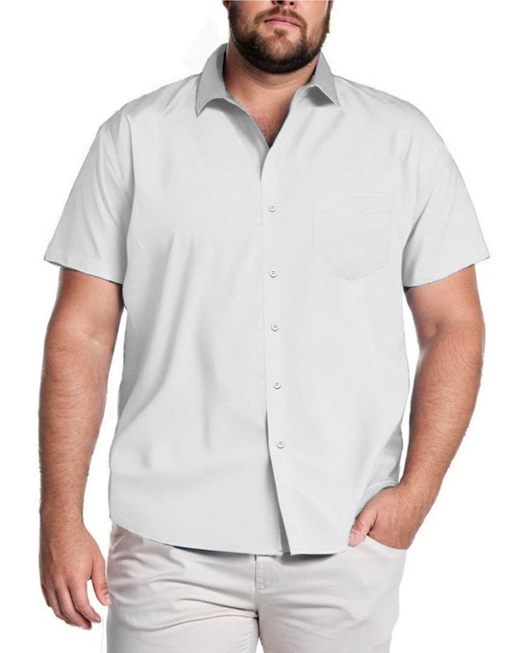 COOFANDY Big & Tall Shirts for Men Short Sleeve Button Down Casual Dress Shirts