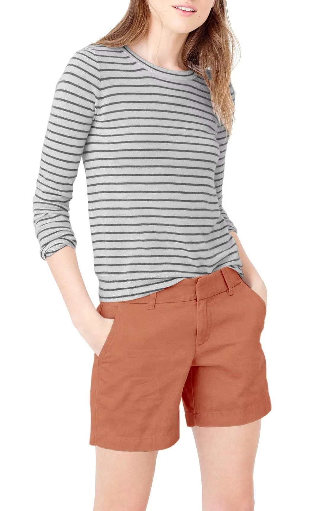 Hybrid & Company Womens Bermuda Walking Shorts Stretch 7 inch Inseam Super Comfy