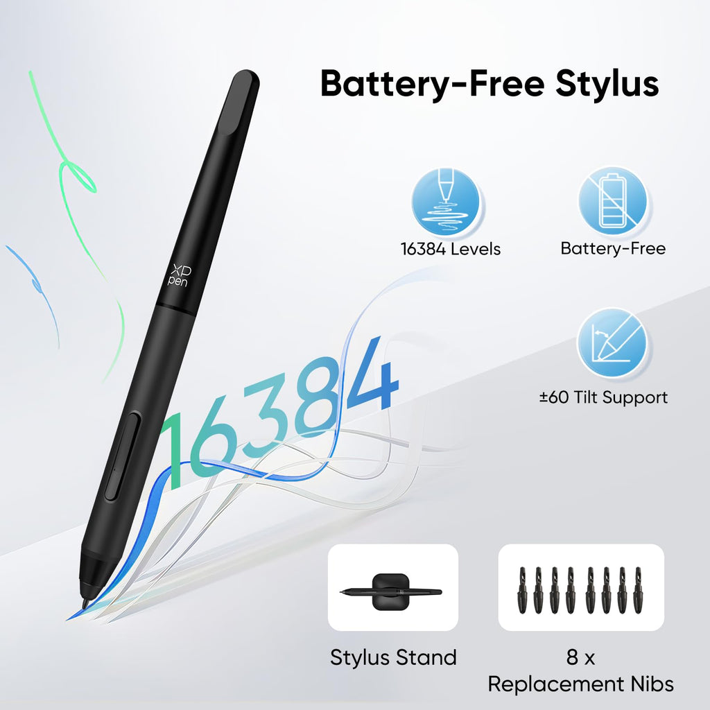 XPPen Updated Deco 01 V3 Drawing Tablet, 16384 Pressure Sensitivity, 8 Custom Shortcuts, 220 Report Rate for OSU Drawing Pad, Remote Teaching & Animation, Compatible with Android, Windows, macOS