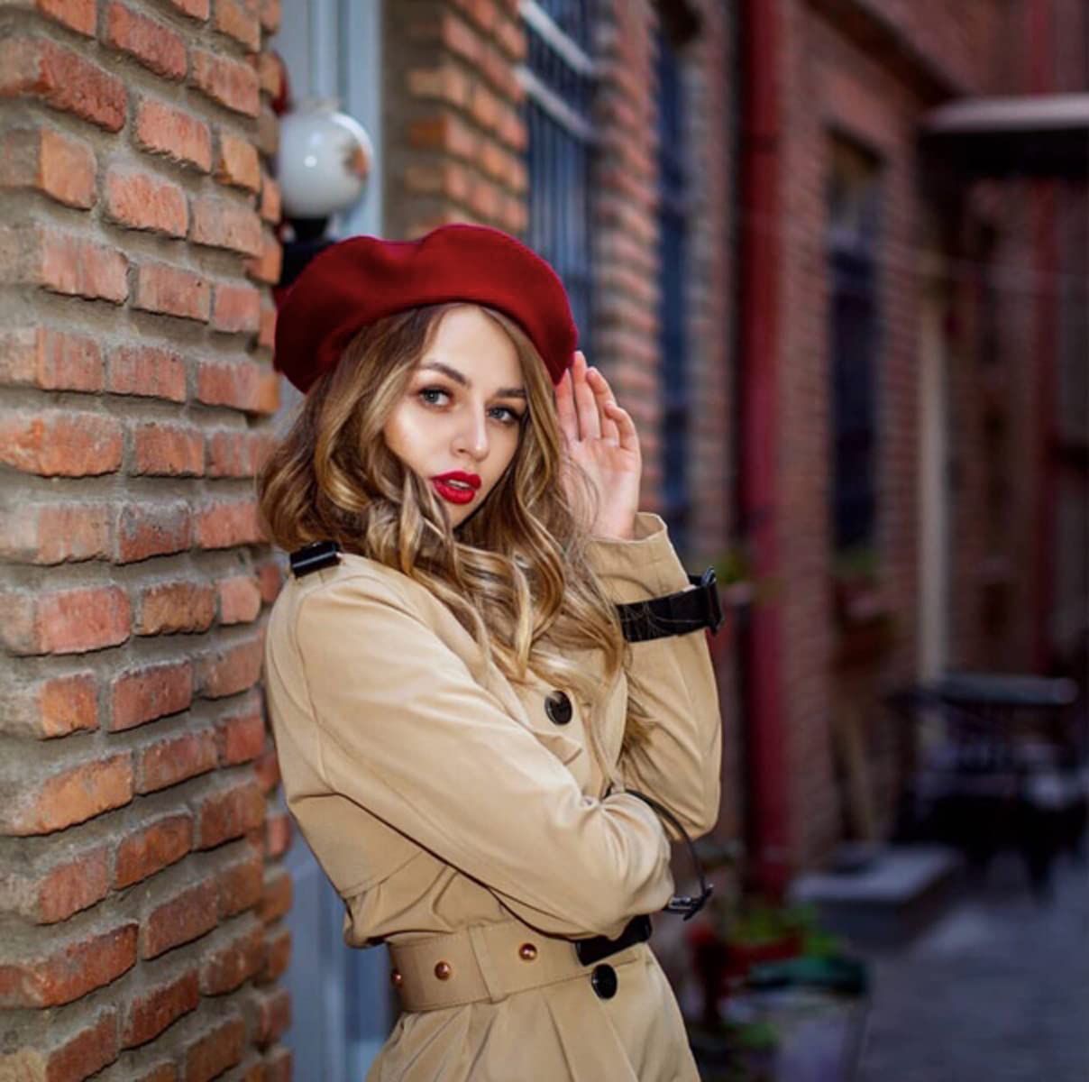 Women French Wool Beret Hats - Solid Color Classic Beanie Winter Cap