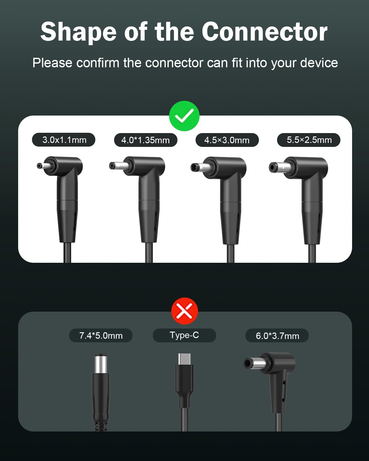 Superer 65W Laptop Charger for ASUS VivoBook ZenBook, Chromebook | Round Tip Connector, Charging Indicator, Extended Cable, Supports 45W 33W Notebook Power Adapter and Selected Laptop Models