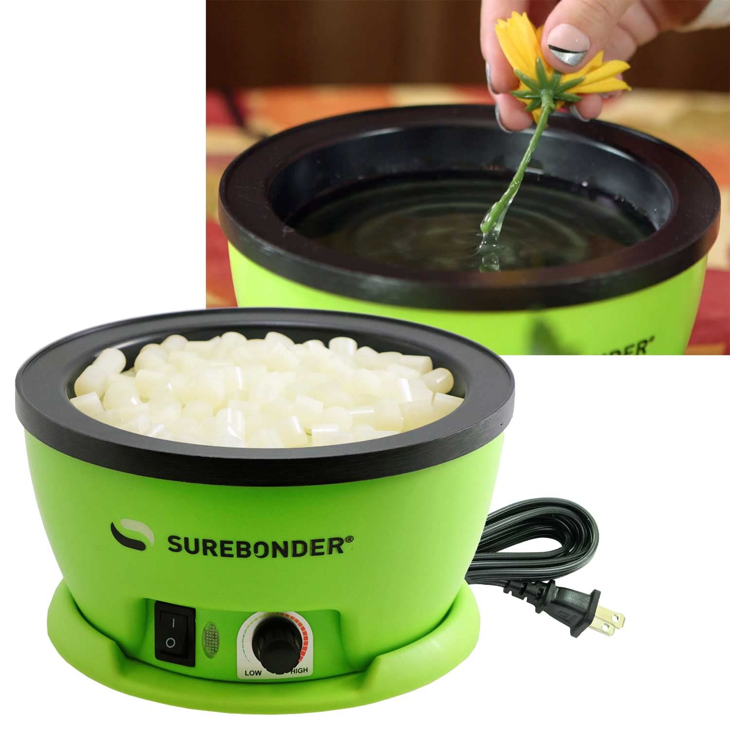 Surebonder B-2001 Less Stringing Skillet Glue Cube Pellets for Crafts and Floral Projects, 1 lb Bag, Use in Surebonder Glue Skillets, Cream Color