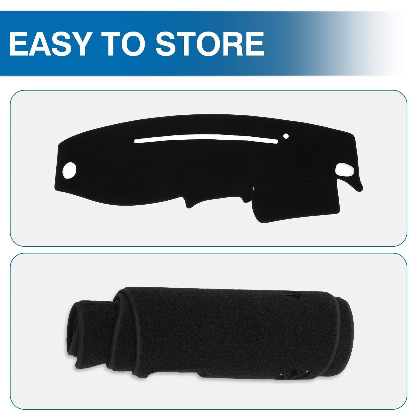 KUST Black Dash Cover for Ford Ranger 1995-2011/Ford Explorer 1995-2001/Mazda B2300 B2500 B3000 B4000 1995-2008/Mercury Mountaineer 1997-2001 Polyester Dashboard Cover Accessories for Ranger