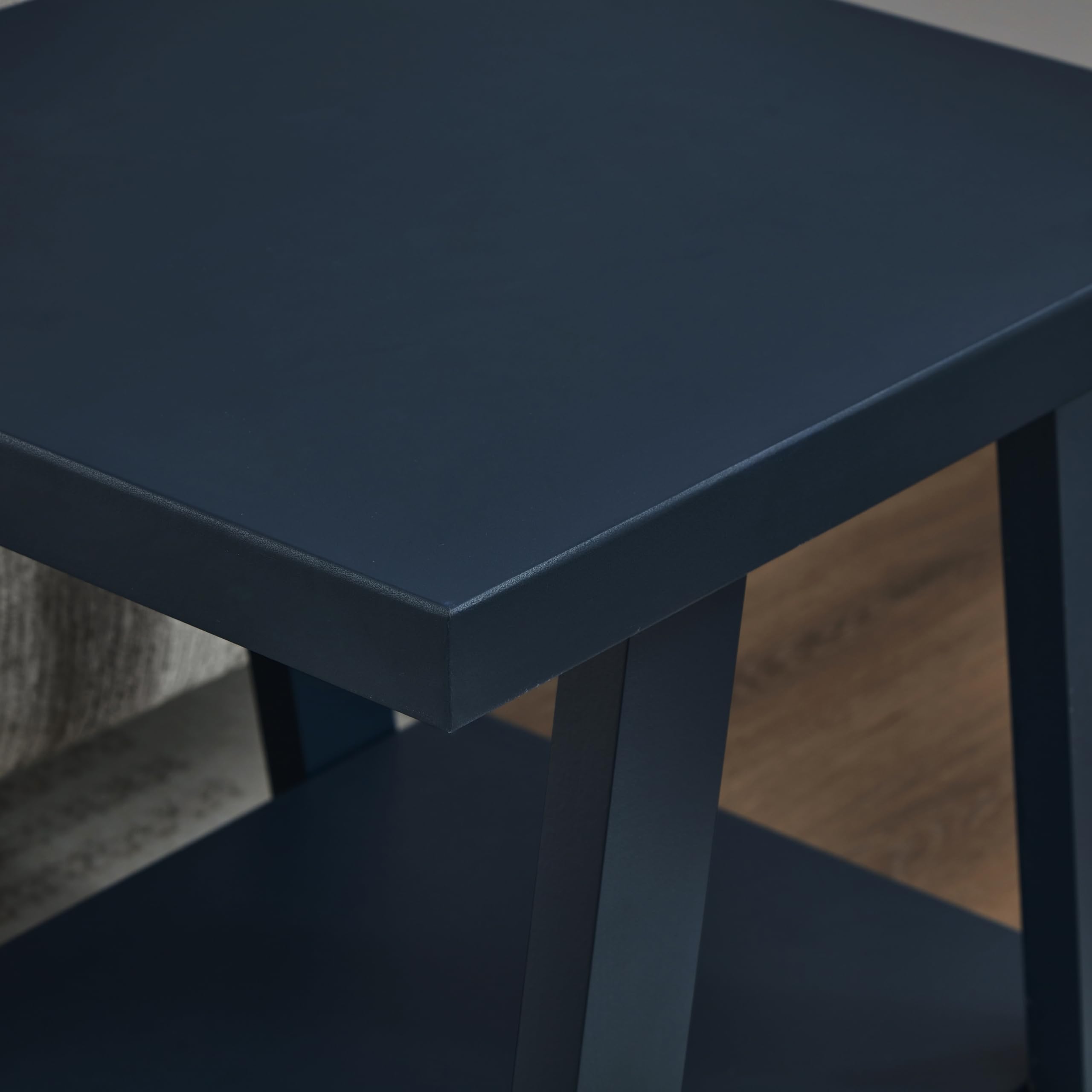 Roundhill Furniture Athens Contemporary Replicated Wood Shelf End Table in Black Finish