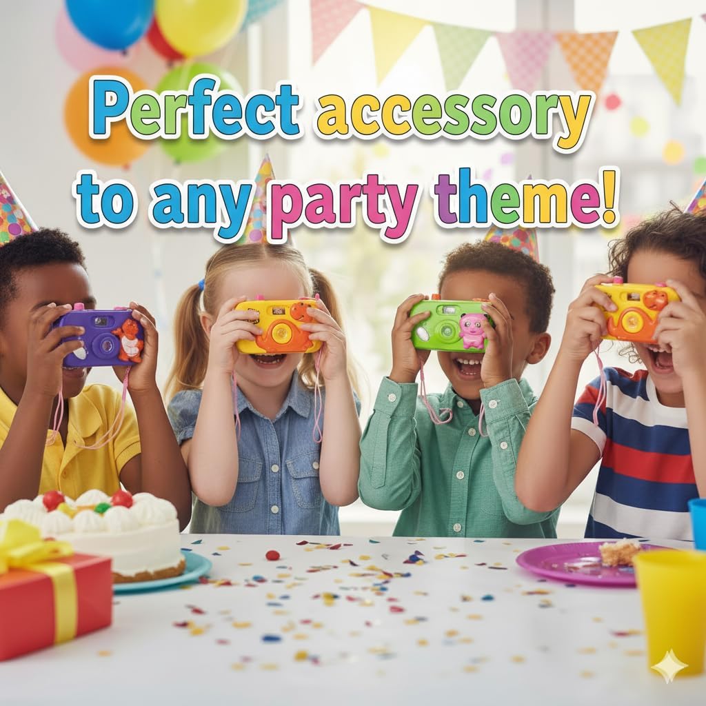 ArtCreativity Kids Camera Toy Set with Images in Viewfinder (12PCs) Pretend Play for Toddlers, Great for Birthday Party Favors for Kids 3-5, Goody Bags Birthday Gifts, Goody Bag Stuffers